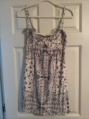 Montce x Jasmine Tookes Black & White Paisley Sundress with Adjustable Straps